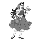 Mädchen mit Blumenkorb