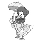 Ente mit Schirm
