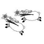 Schafe mit Blumen